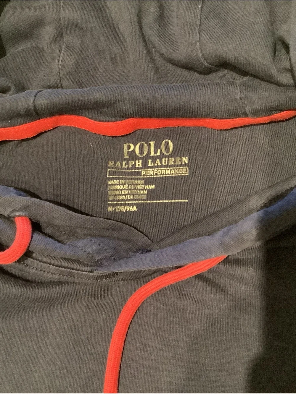 Polo by Ralph Lauren Navy US Open Hoodie with Red Drawstring Sz Medium